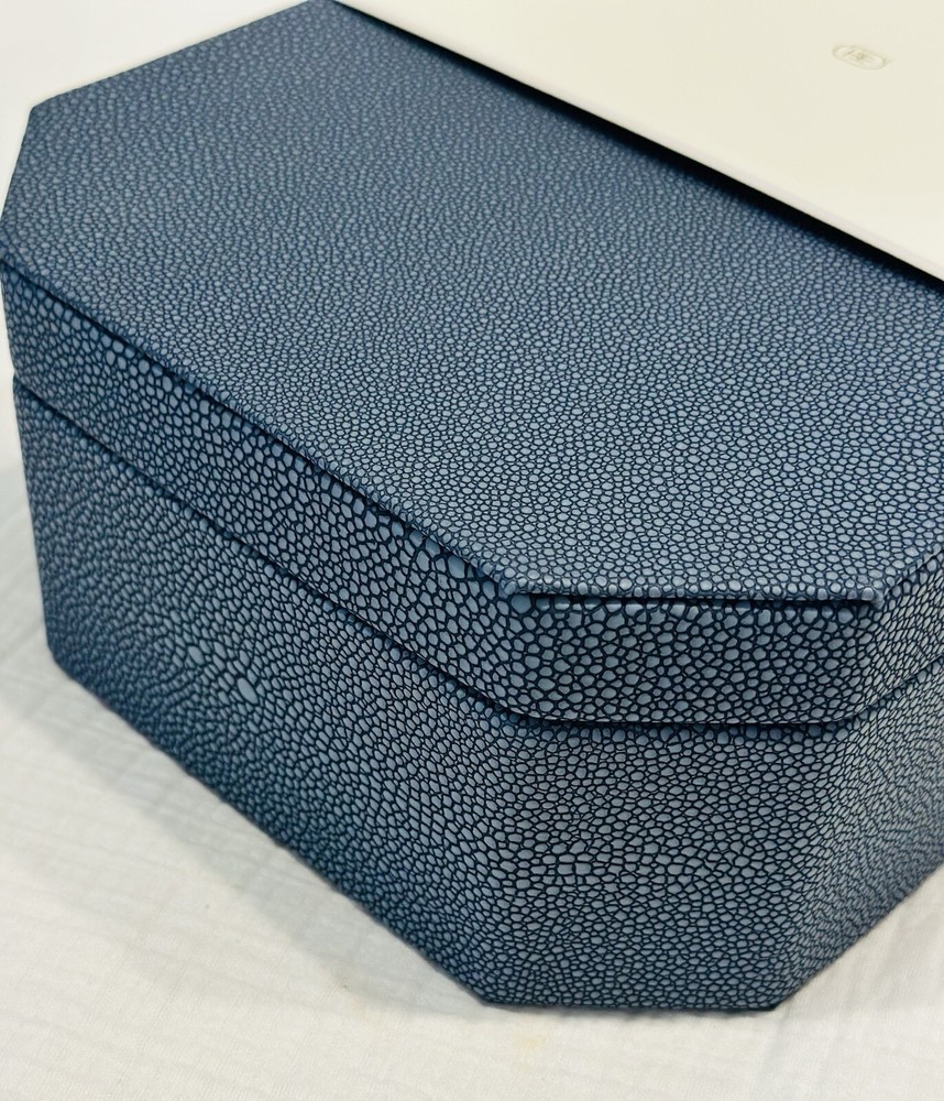 Large FAUX SHAGREEN BOX Blue STUDIO MCGEE Threshold Target HOME DECOR Storage