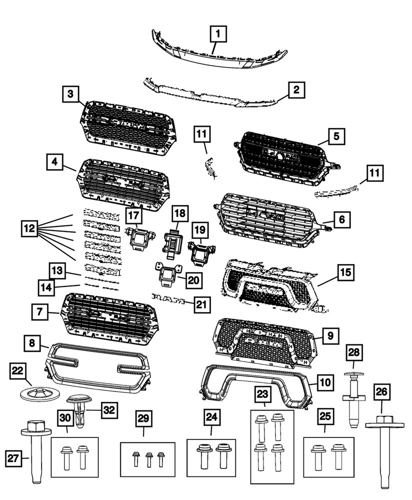 Genuine Mopar Grille Applique 6KL98SKSAB