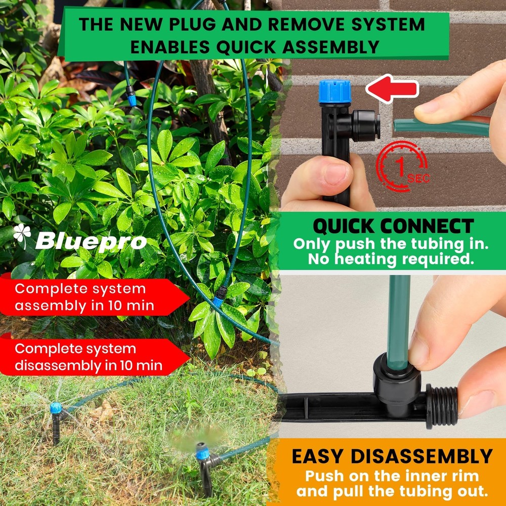 230FT Drip Irrigation System, Quick-Connect Automatic Garden Watering Misting...