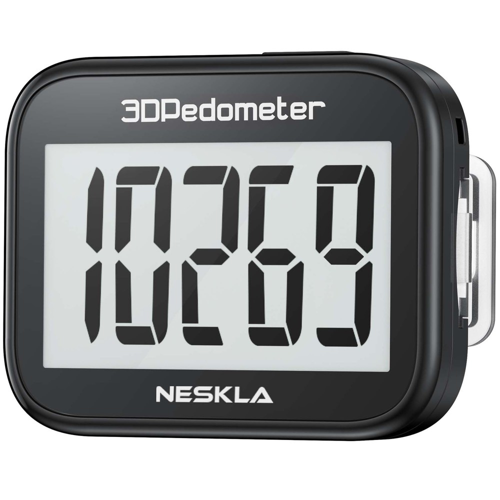 NESKLA 838 3D Pedometer for Walking, Simple Step Counter and Tracker with Large