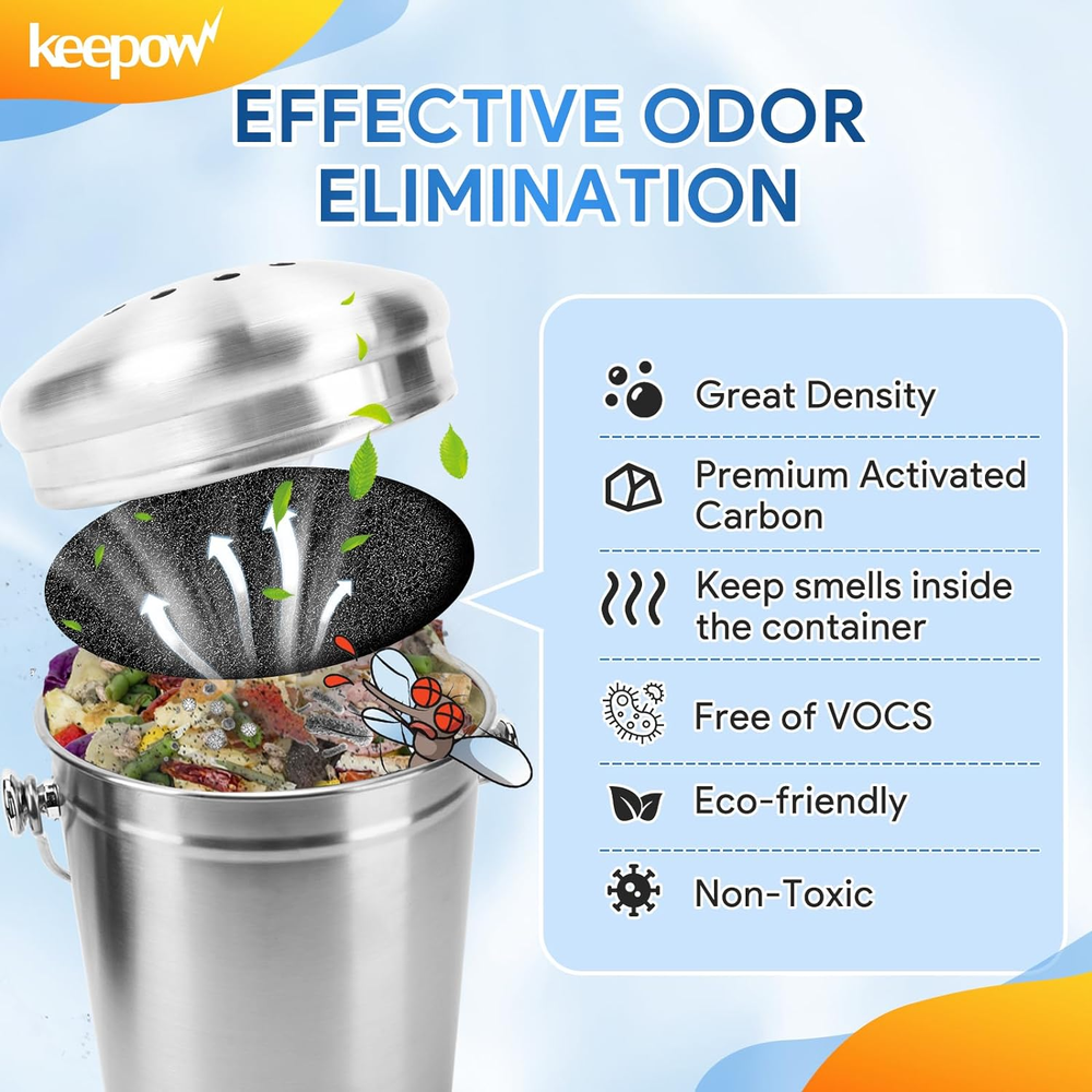 6.7 Inch Compost Bin Filter Replacement for Kitchen Compost Bin Countertop, 10-P