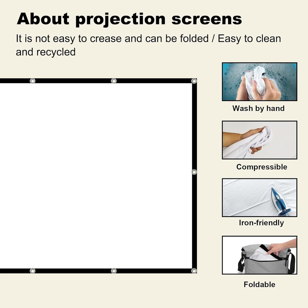 Versatile 84" 4K Double-Sided Projection Screen - Easy Install for Any Setting