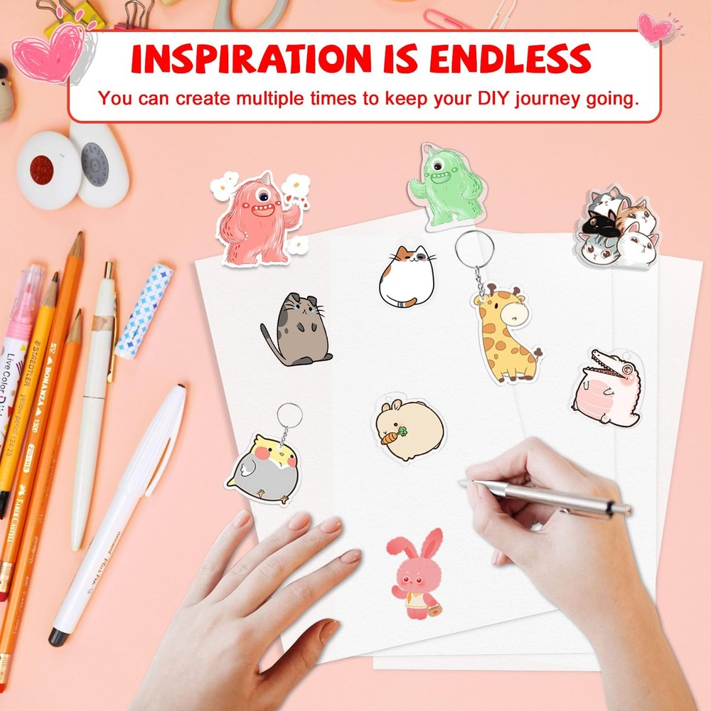 25 Sheets A4 White Printable Shrinky Dink Paper for Inkjet Printer Art Kit