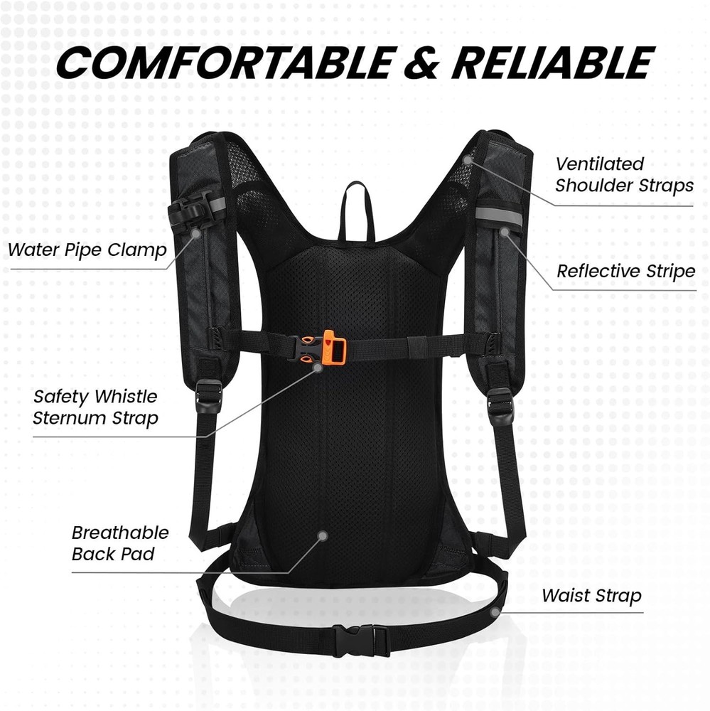 Hydration Pack Backpack for Women & Men, Lightweight Water Backpack with 2L W...