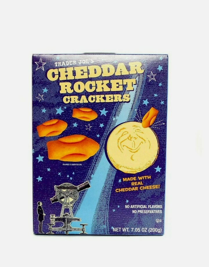 2 Packs Trader Joe's Cheddar Cheese Rocket Crackers 7.05 OZ Each Pack