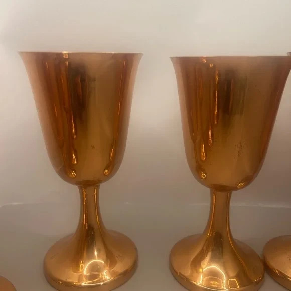 Set of Six Copper Goblets