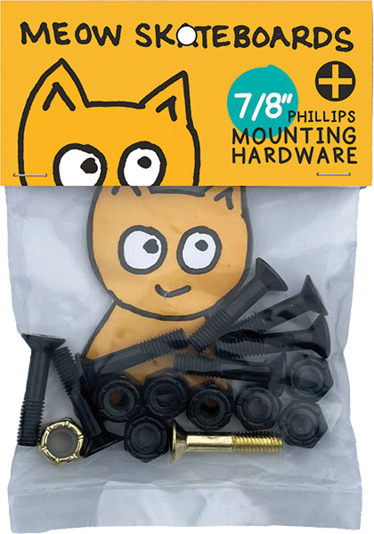 MEOW 7/8" PHILLIPS HARDWARE SET BLK/YEL