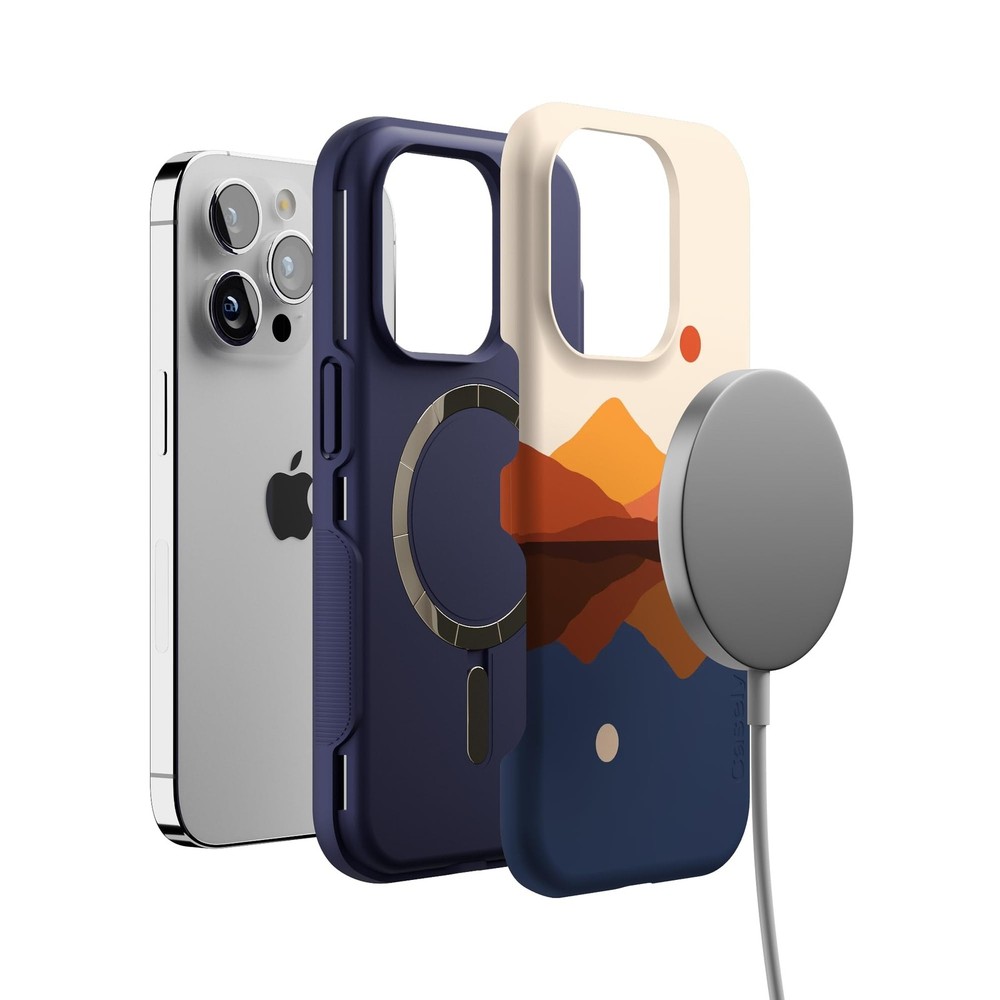 Casely iPhone 14 Pro Case | Day & Night Mountains | Opposites Attract