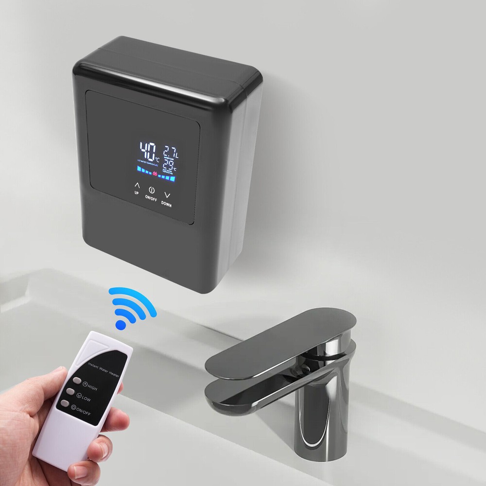 4500W Tankless Electric Hot Water Heater LCD Display Instant Boiler for Sink USA