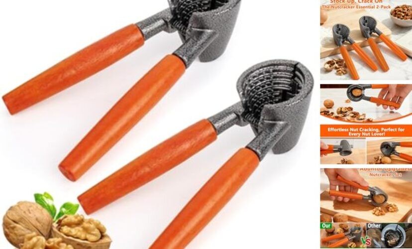 2Pack Nut Crackers Heavy Duty Nutcracker For Pecan Walnuts, Hazelnuts, Brazil