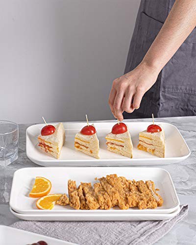 Large Serving Platter Set Large Serving Tray - Rectangular 16/14/12inch White