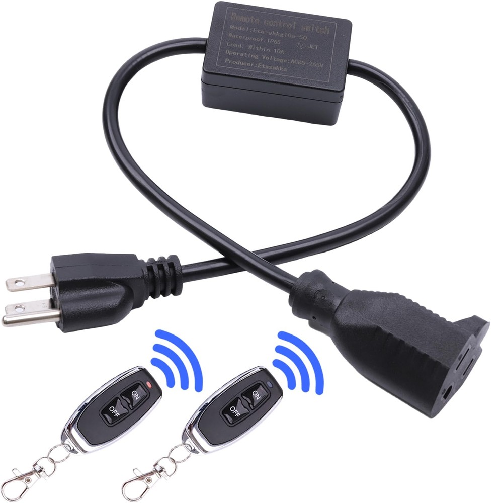 Extension Cord with Switch,Remote Control Extension Cable Waterproof Switch 1