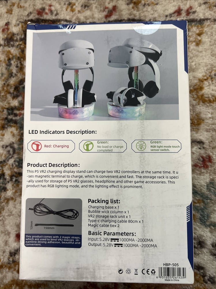 RGB Light Effect Charging Display Stand For P5 VR2