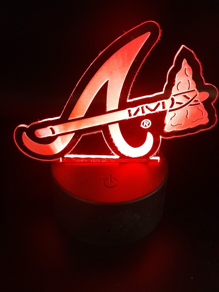 Edge Lit Tabletop Sign, Multi-Colored LED, Atlanta Braves Night Light