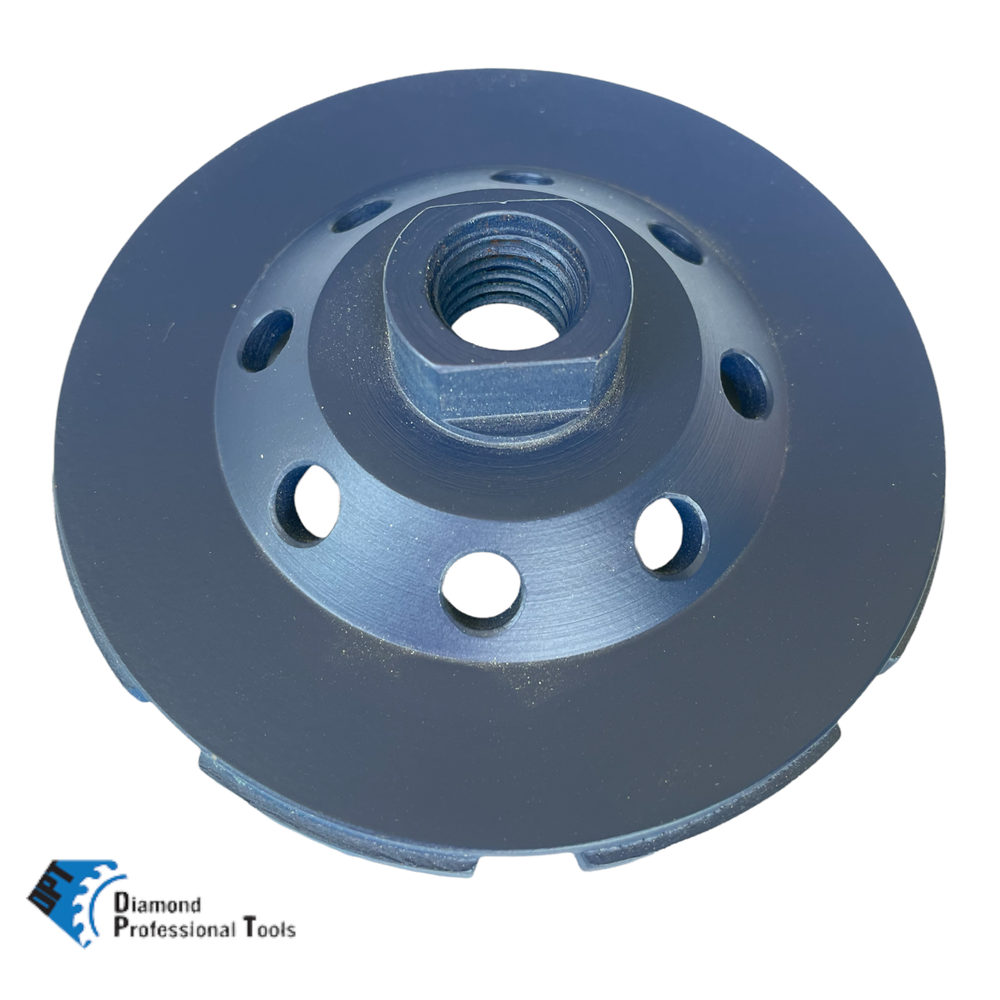 3 Pack 4" Diamond Double Row Cup Wheel Disc for Grinding Concrete Angle Grinders