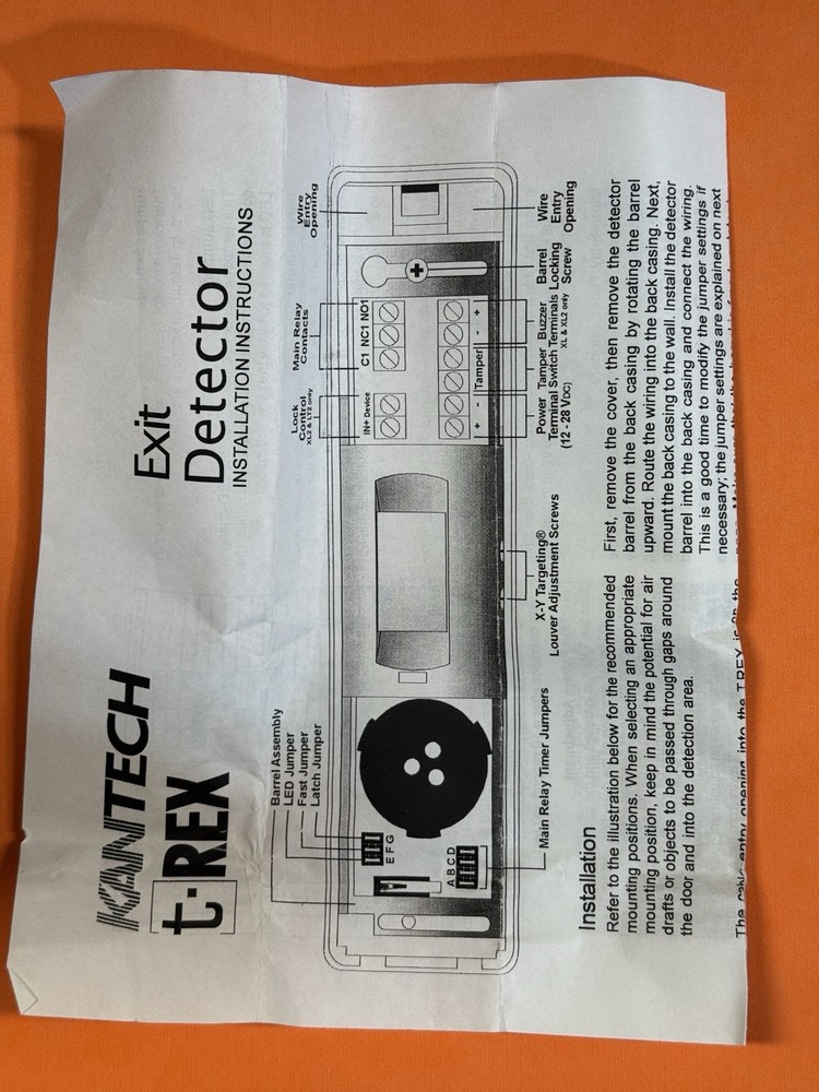 Kantech T Rex LT Request To Exit Detector New