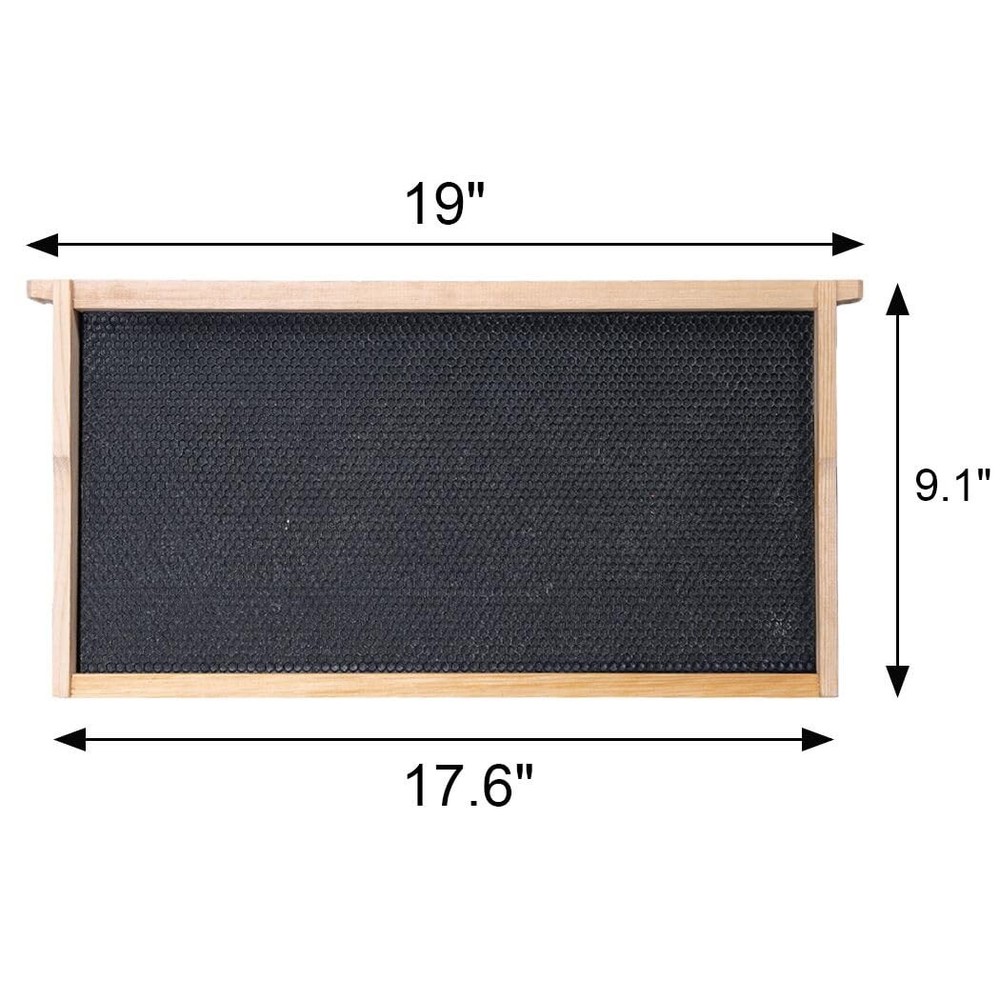 20 Pack Beehive Frames and Waxed Foundations for Deep Brood Bee Hives with Wo...