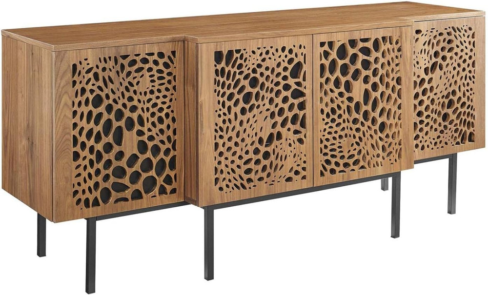 Walnut Yosemite Wood Sideboard Credenza - Stylish Storage Solution