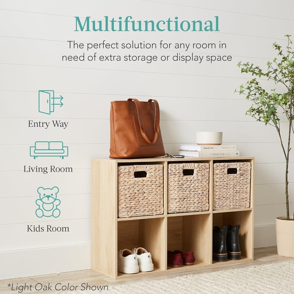 6-Cube Storage Organizer 11in Shelf Opening Bookcase Display Shelf Home Office