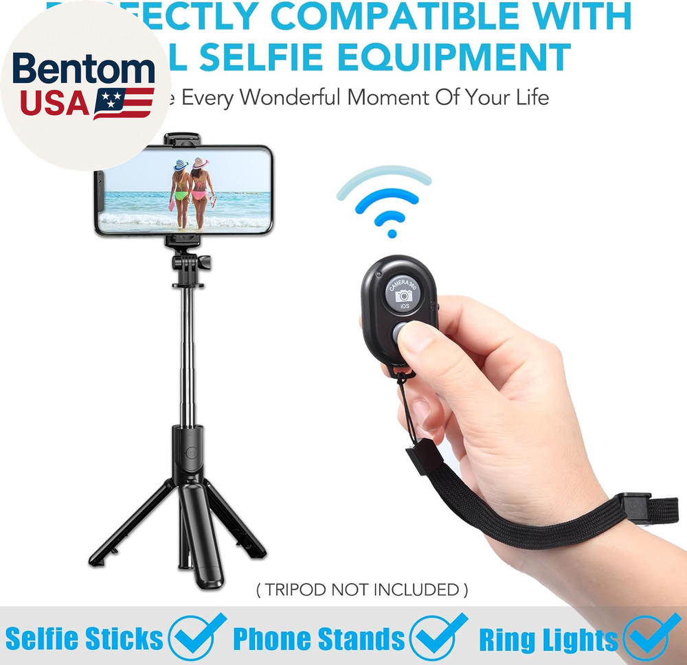 2 Pack Wireless Camera Remote Control - Wireless Remote for Iphone & Android Pho