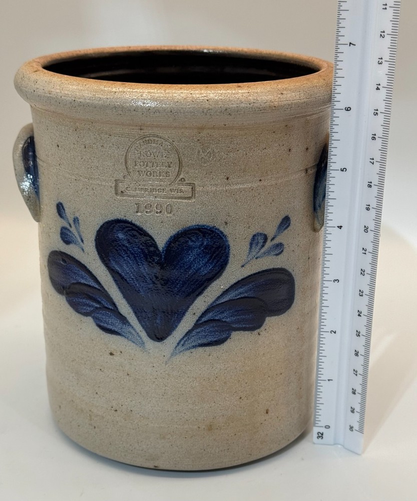 1990 Rowe Pottery Salt Glaze Crock