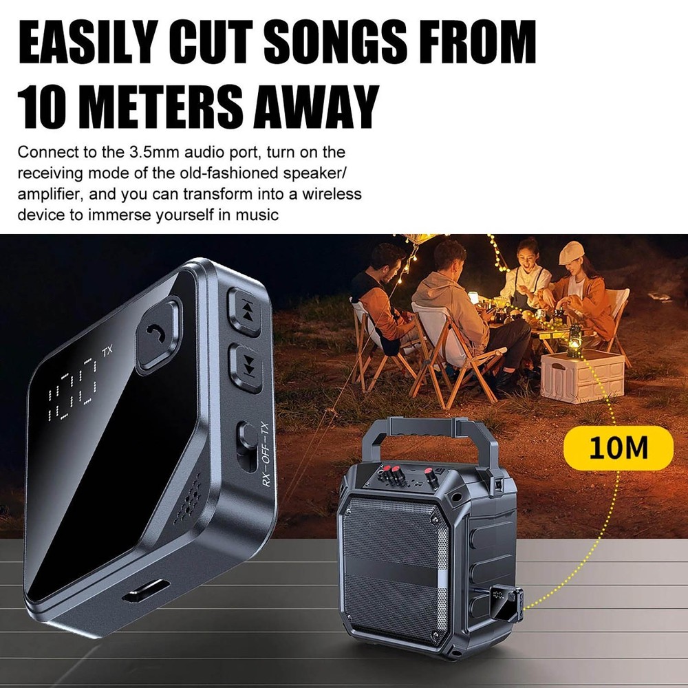 Bluetooth 5.4 Audio Transmitter Receiver for Stereo System Hands-Free Calling