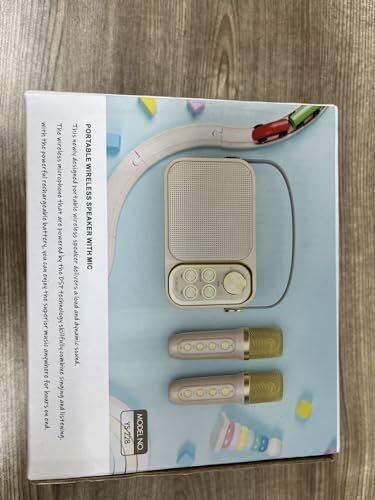 Mini Karaoke Machine for Kids with 2 Wireless Microphone, Portable Bluetooth ...