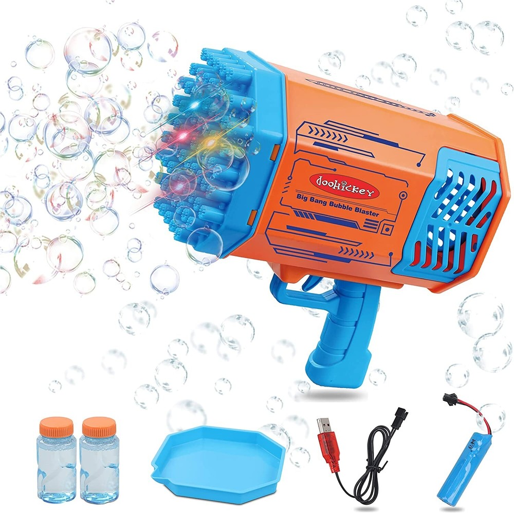 Doohickey Bubble Blaster Bubble Making Gun, 1000 Bubbles/mint, 2 Bubble Solution