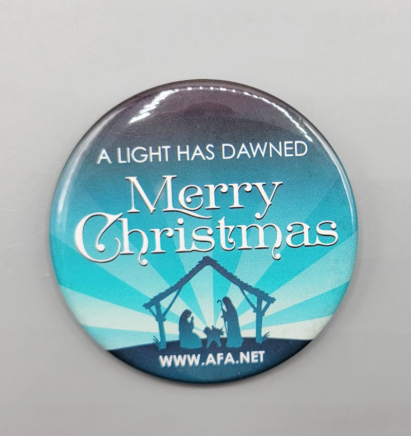 A Light Has Dawned Merry Christmas AFA.NET Button Pin Pinback