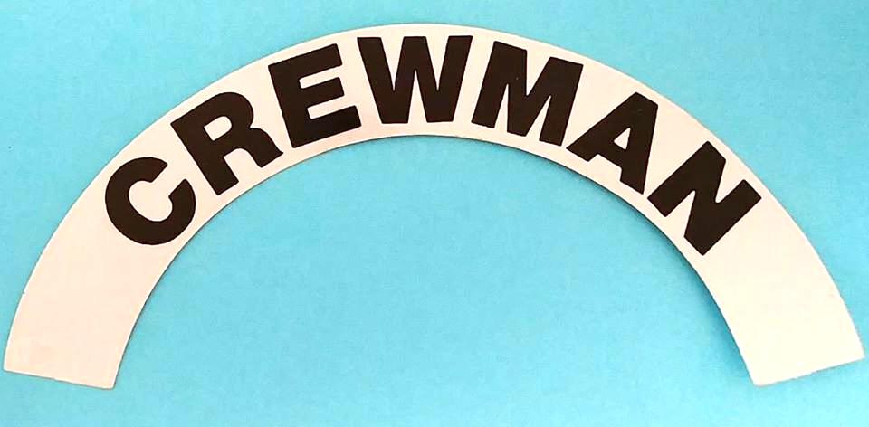 CREWMAN - Highly Reflective FIRE HELMET CRESCENT DECALS - A PAIR