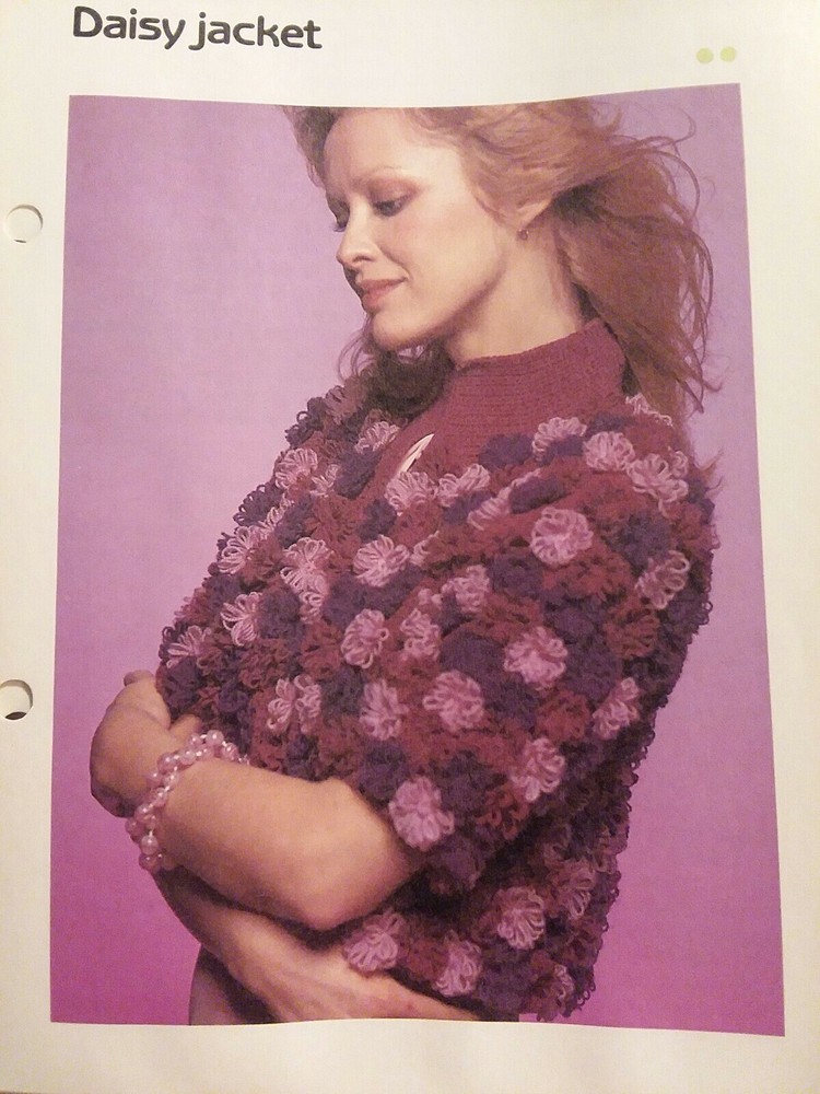 Women's Daisy Jacket crochet PATTERN INSTRUCTIONS FREE SHIPPING