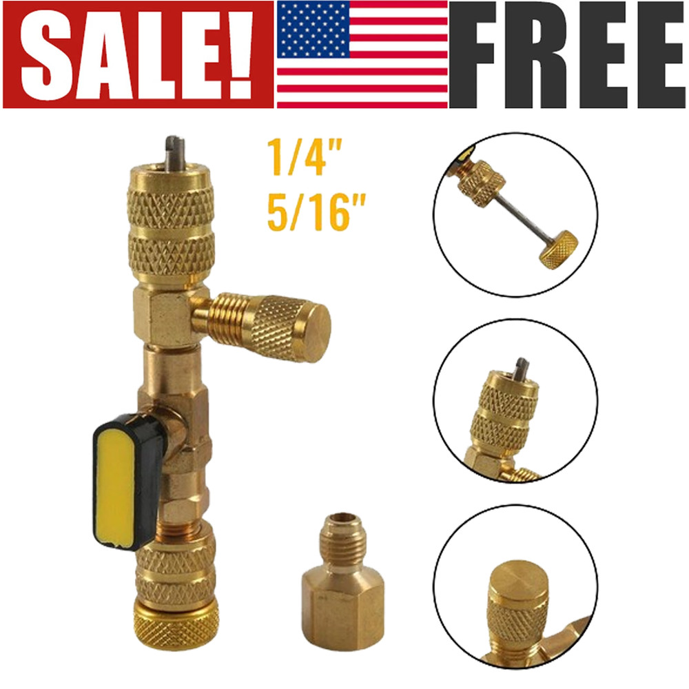 HVAC Tool AC Schrader Valve Core Remover Dual Size 1/4 and 5/16 Port Installer