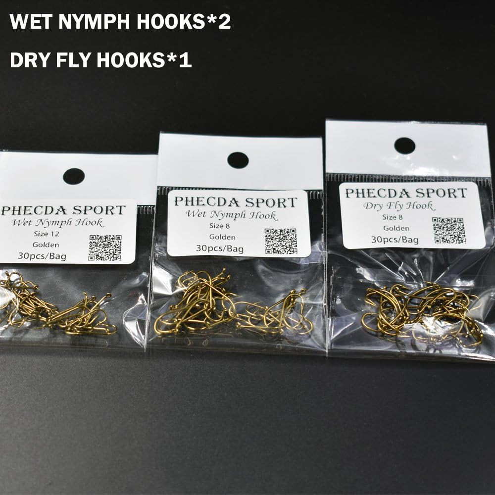 Fly Tying Materials Starter Kit • Feathers, Fur, Thread, Crystal Flash, Hooks Se