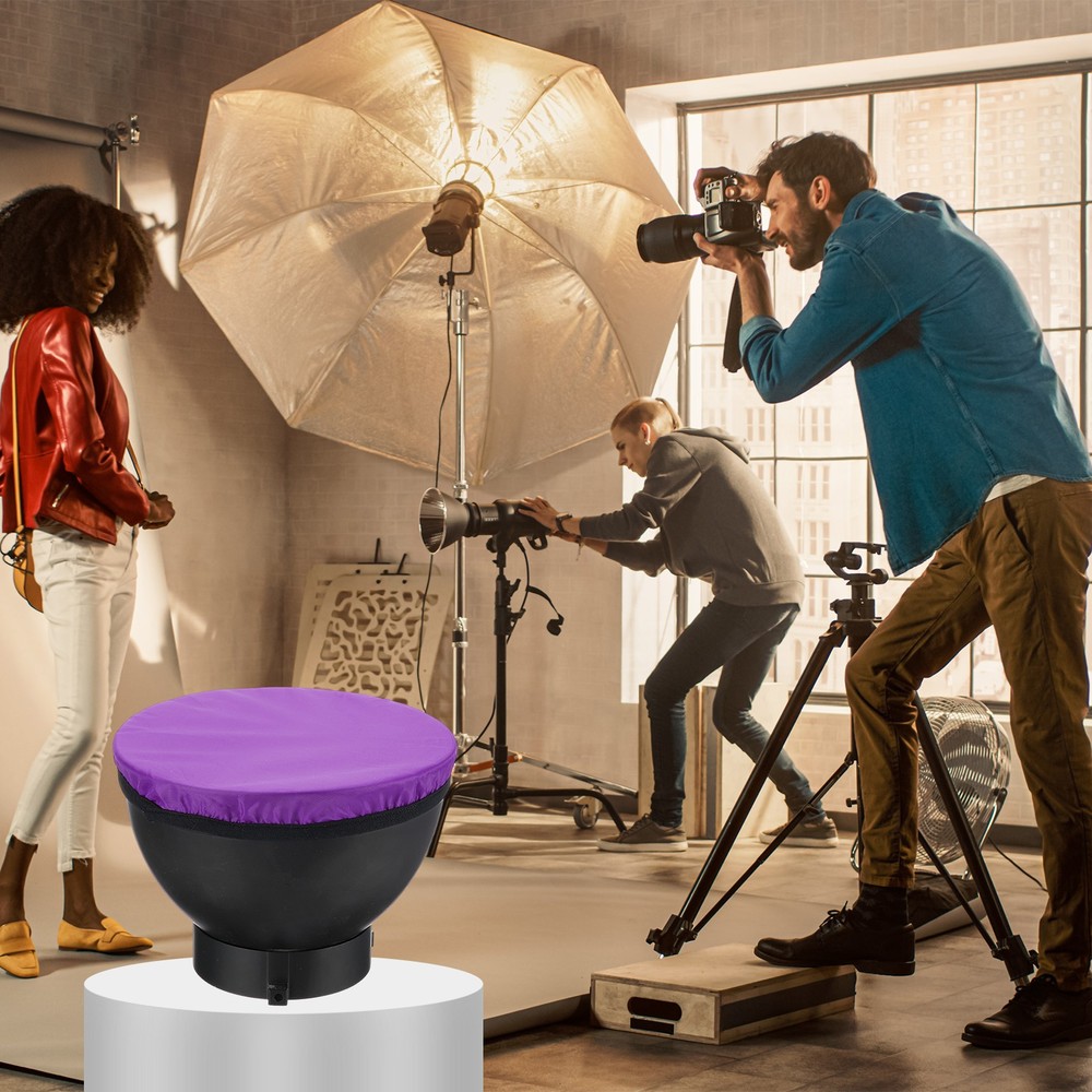 2pcs 7.1" x 7.1" Soft Mini Flash Bounce Diffuser Cap, for Flashlight, Purple