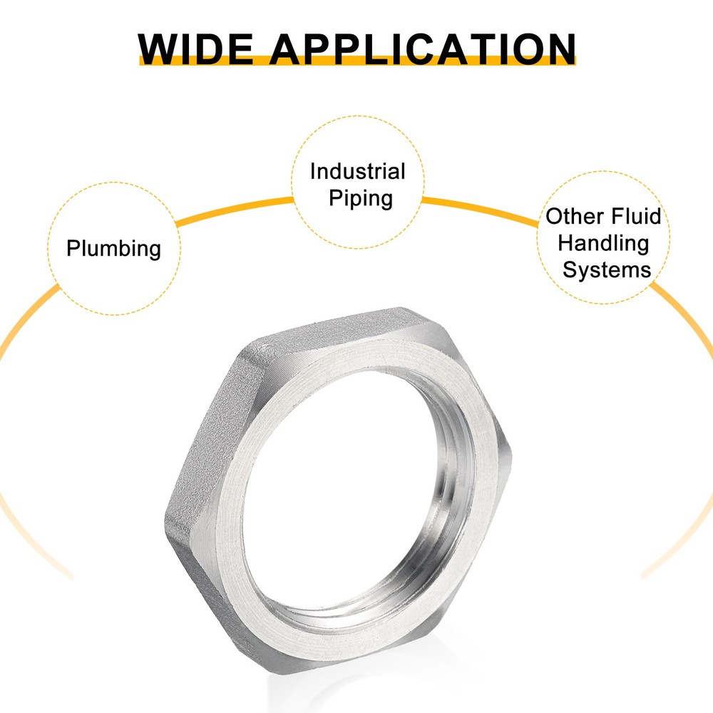 3Pcs Cast Pipe Fitting Hex Locknut, 304 Stainless Steel Hex Lock Nut PT 1"