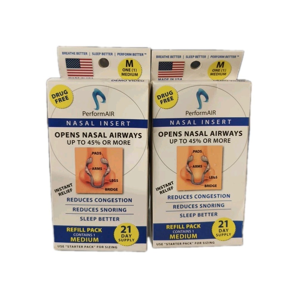 2 PerformAir Nasal Insert Medium Refill Pack 1 Reusable Insert 21 Day Supply