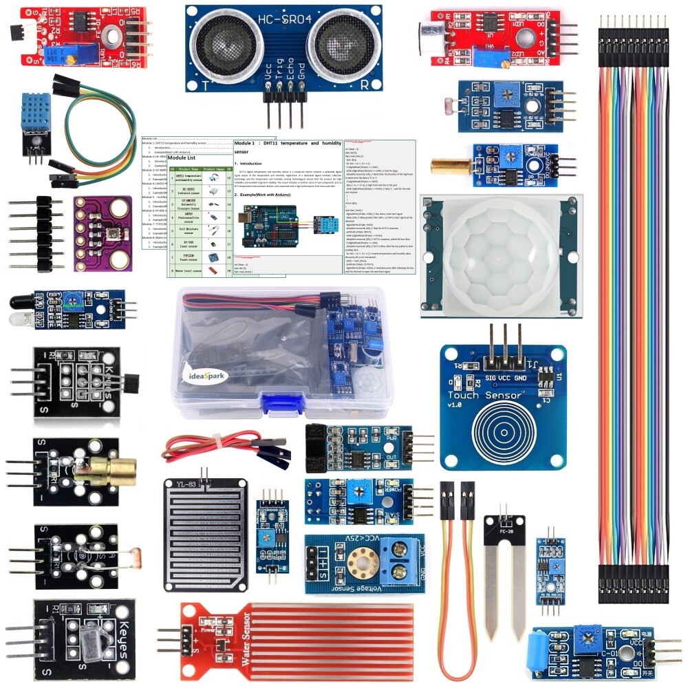 22-in-1 Sensor Module Kit for Arduino Raspberry Pi Beginner Learning Starter Set