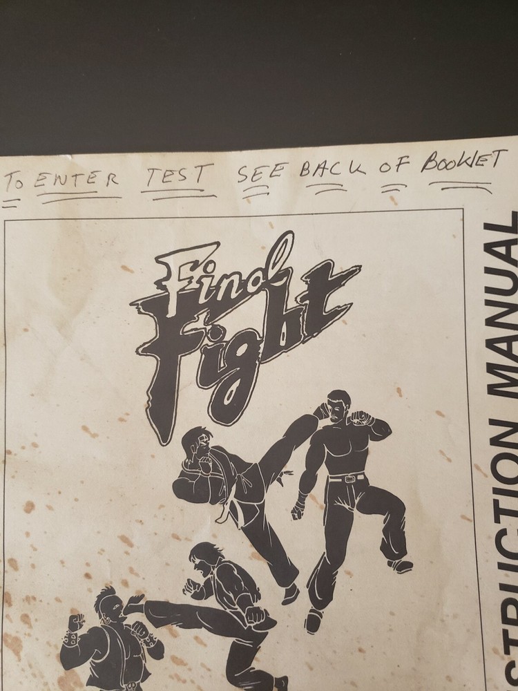 Original Capcom Final Fight Arcade Game Kit Instruction Manual