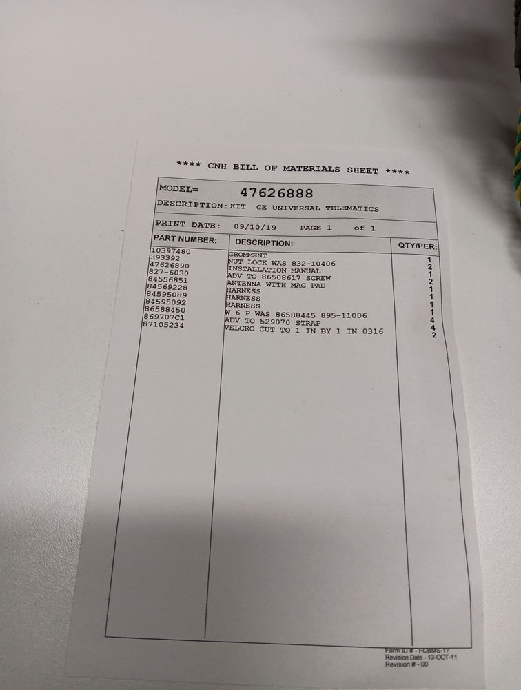 Case Universal Telematics Kit 47626888 #0215