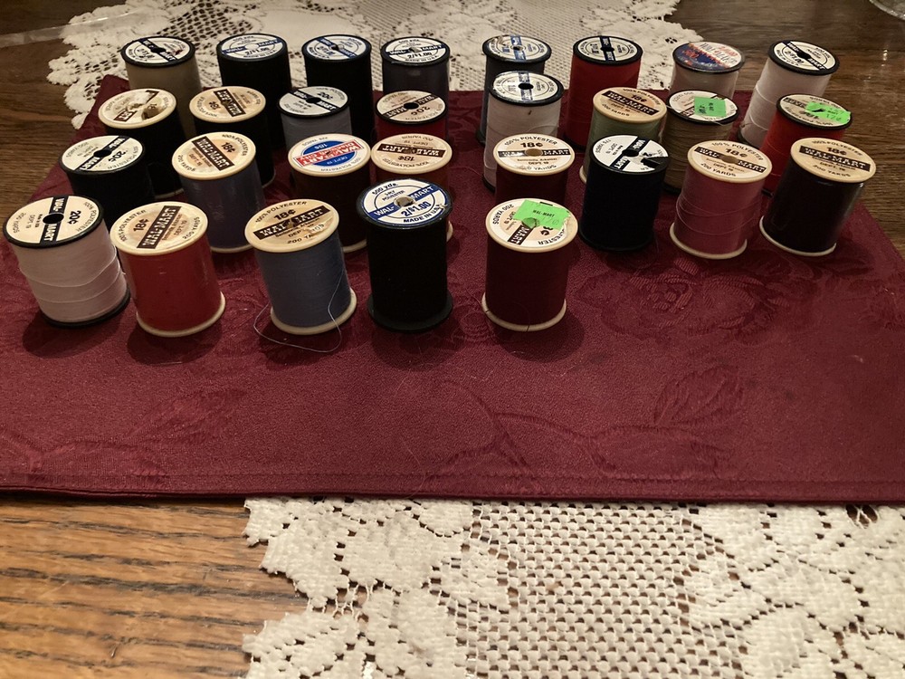 29 Spools of Walmart Sewing Thread