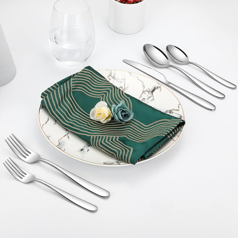 40 Piece Silverware Set for 8, Stainless Steel Flatware, Kitchen Utensils