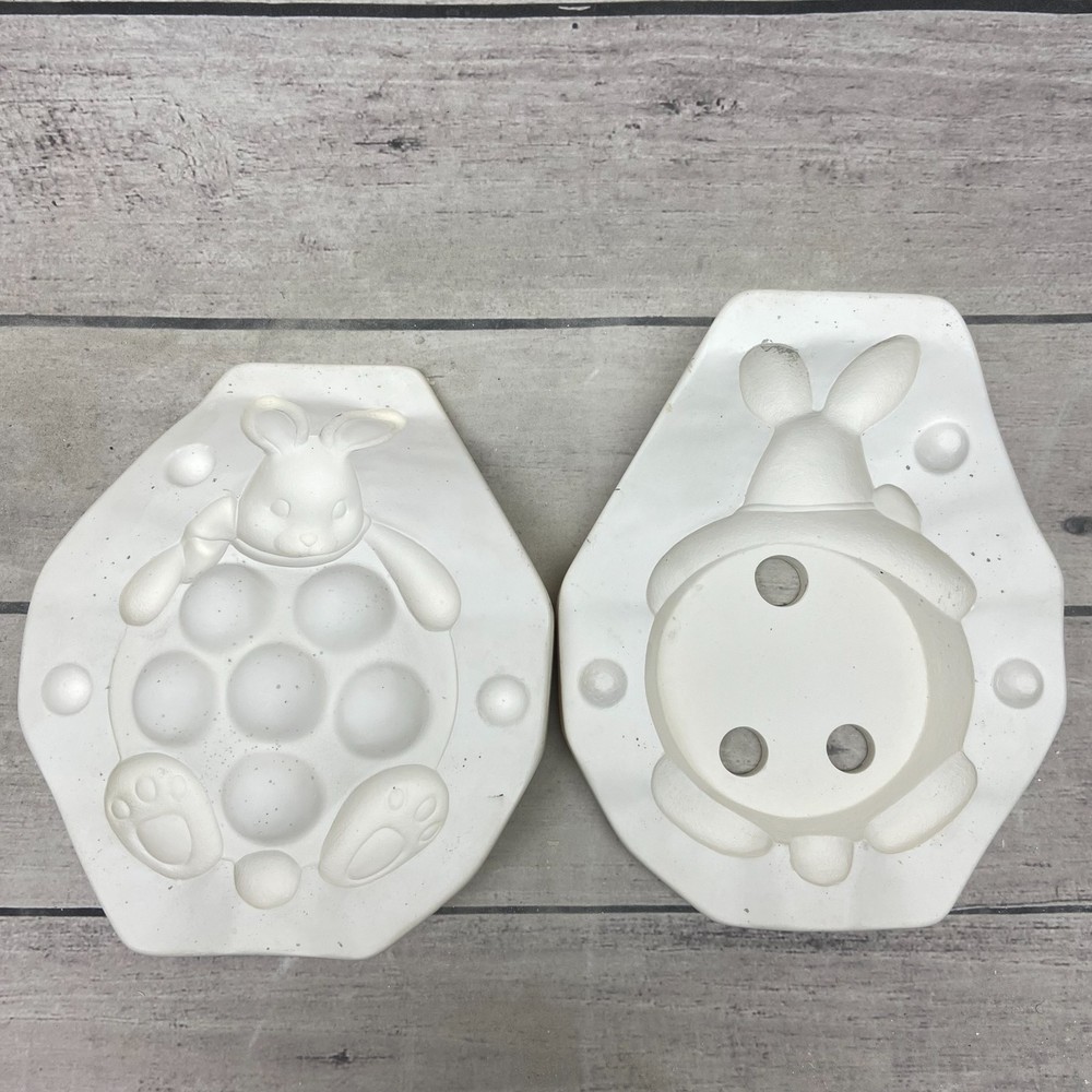 Vintage 1997 Clay Magic Ceramic Casting Mold Bunny Egg Holder #1883