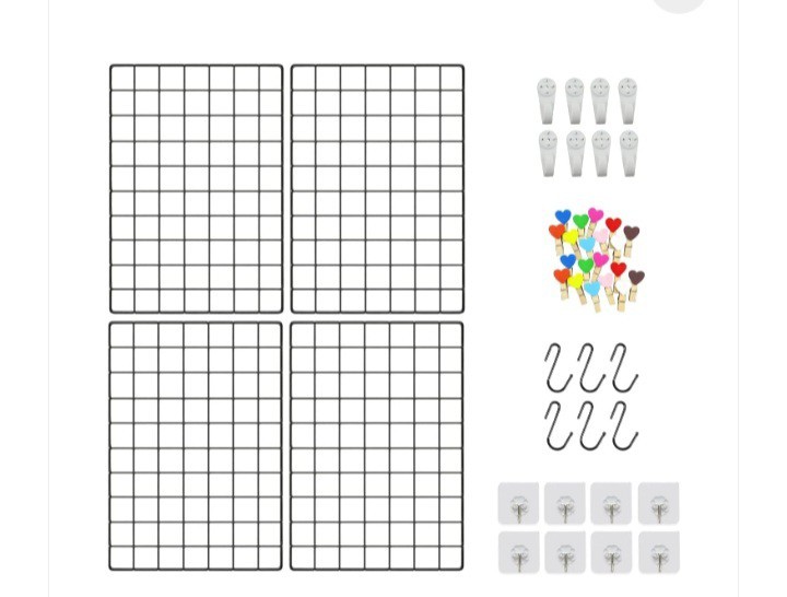 Zuokemy 4 Pc Decorative Wall Grid Panel Set