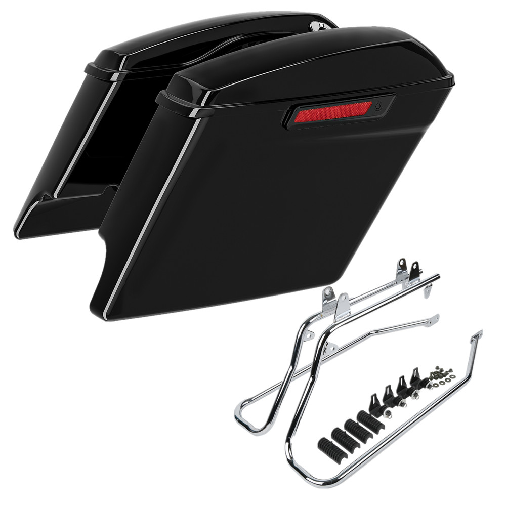 Stretched Hard Saddlebags Chrome Conversion Bracket Fit For Harley Softail 84-17