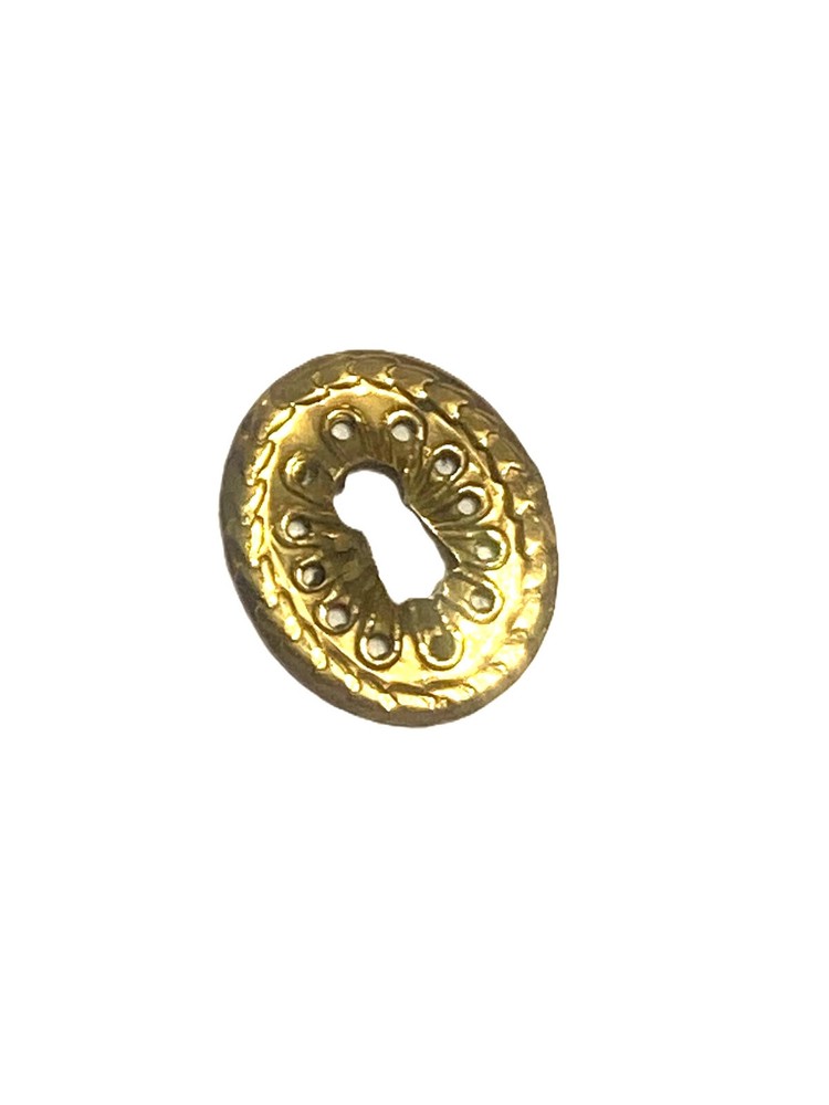 Antique Cast Brass Keyhole Escutcheon Cover