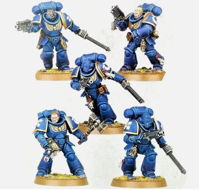 40K Primaris Space Marines 5 Assault Intercessors MULTI POSE Hammer Combat Squad