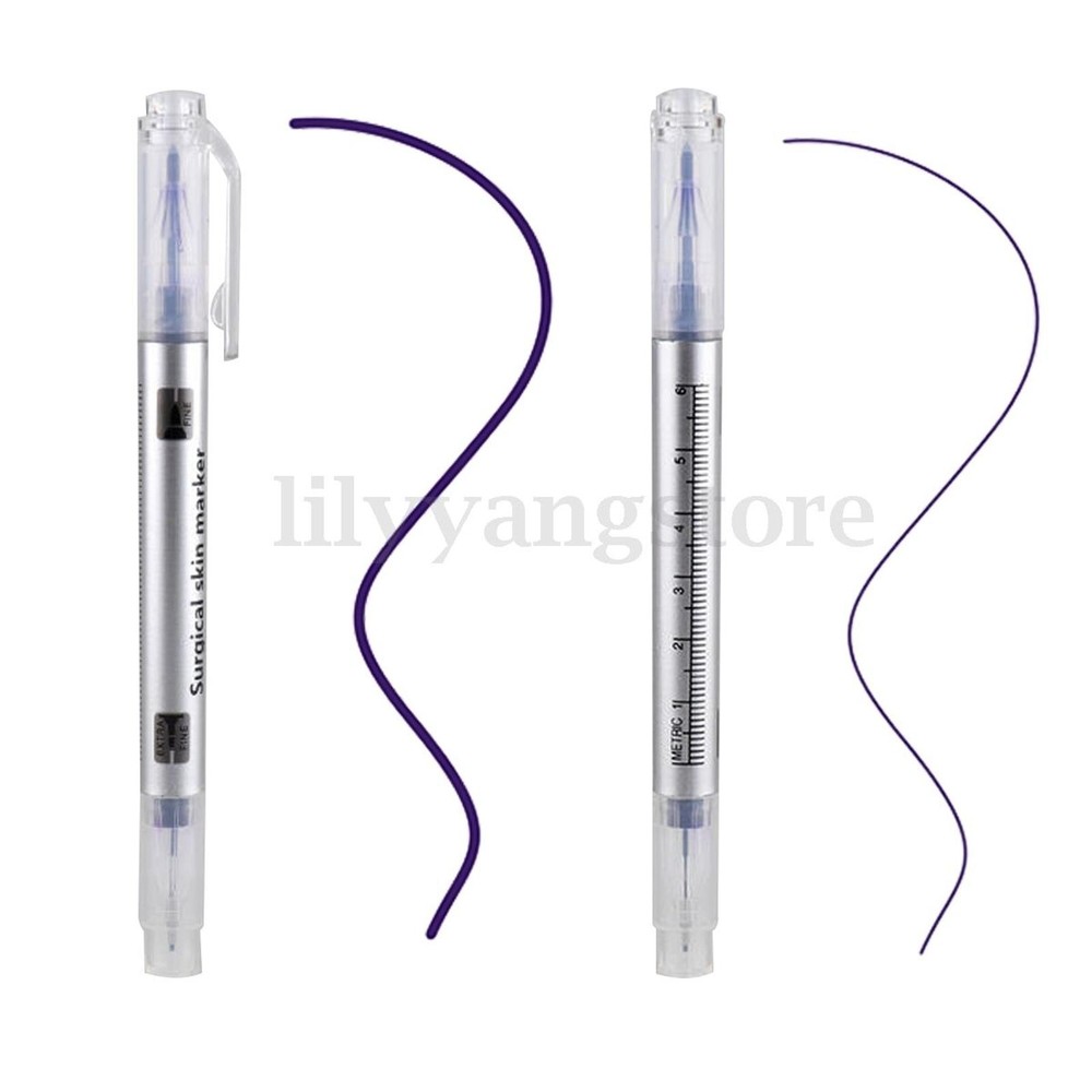 Semi Permanent Makeup Eyebrow Tattoo Marking Positioning Pen + Measuring Ruler D