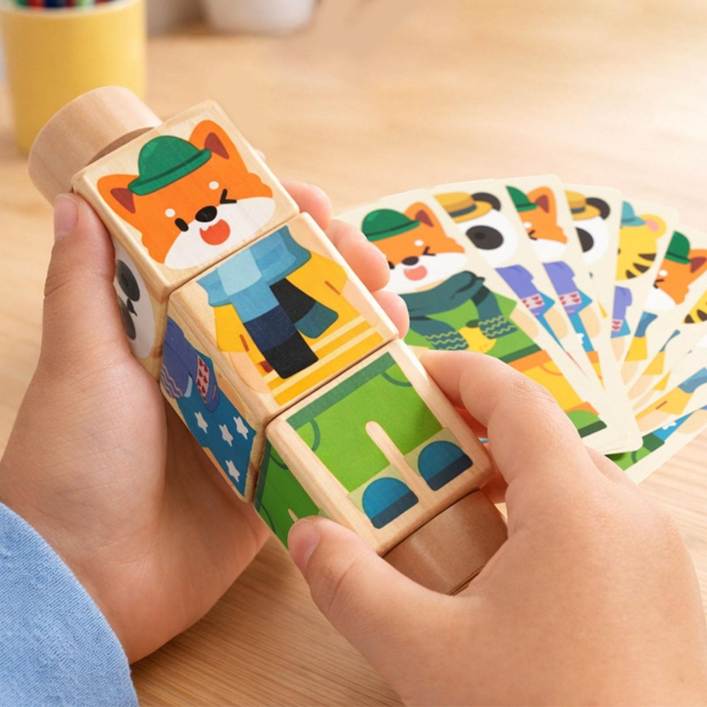 Rotating Block Educational Toy Animal Themed Lightweight Cognitive Development