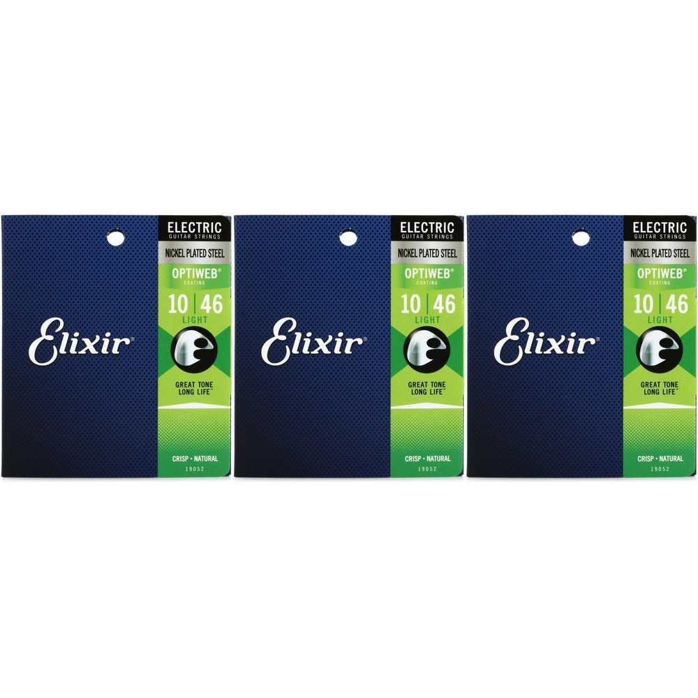 Elixir Strings 19052 Optiweb Electric Guitar Strings - .010-.046 Light (3-pack)