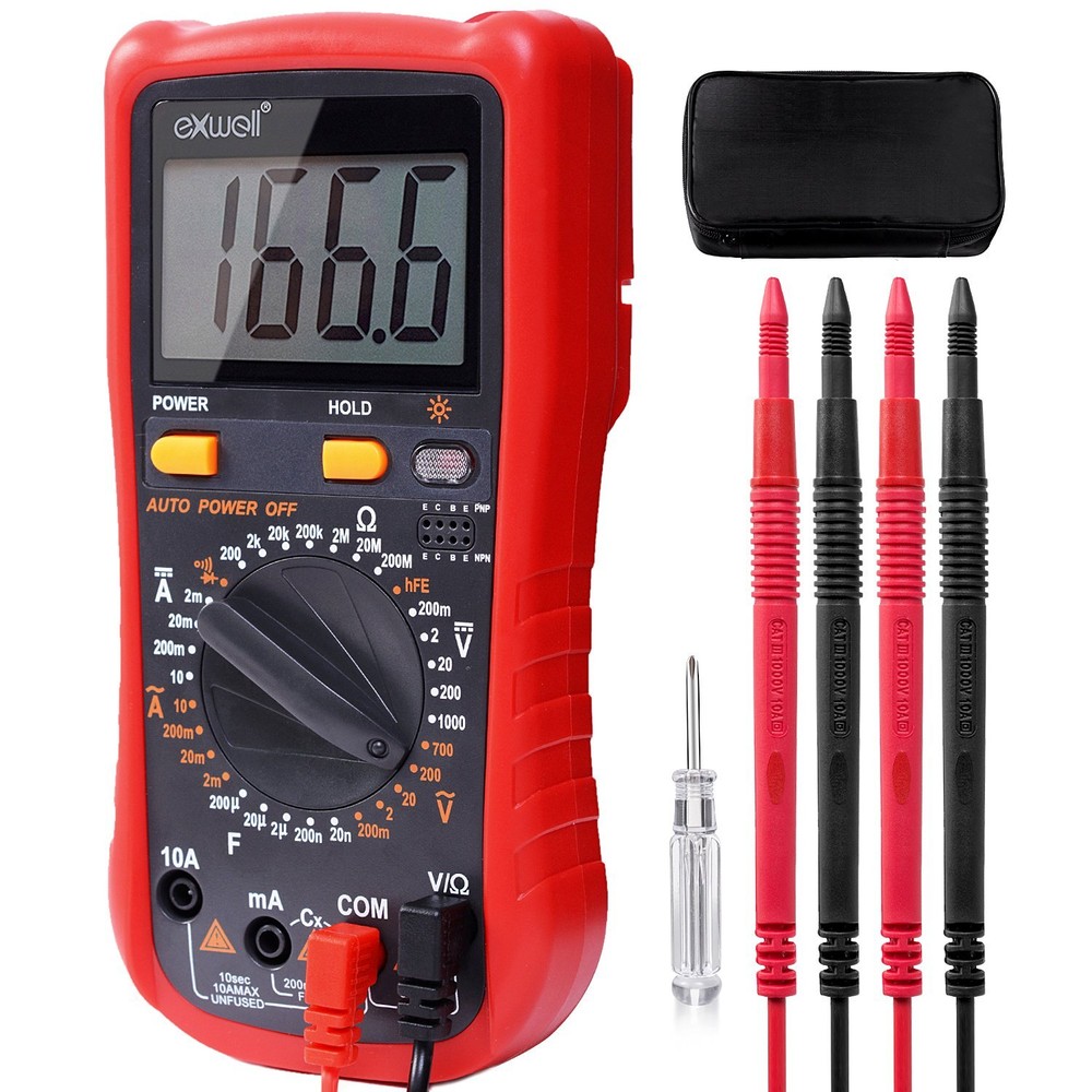 Multimeter, Exwell Digital Multimeter with Two Sets Multimeter Test Leads,